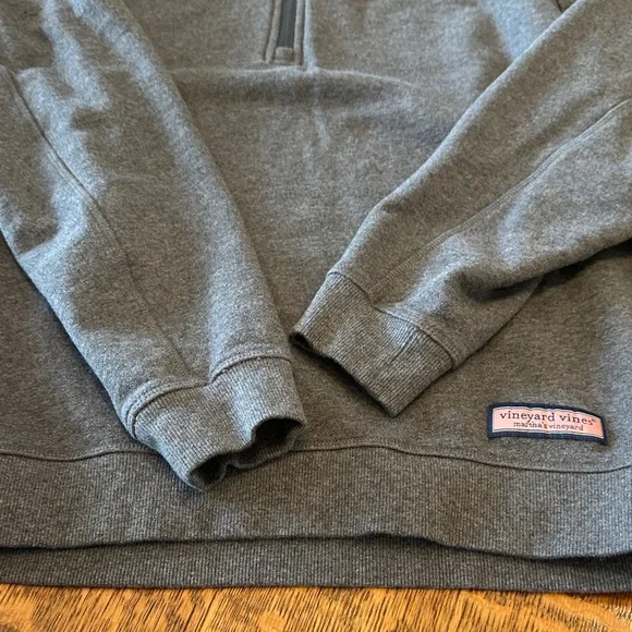 Vineyard Vines Men's Charcoal 1/4 Zip-Up Sweater Sweatshirt Top Sticking Sz S - Picture 4 of 7
